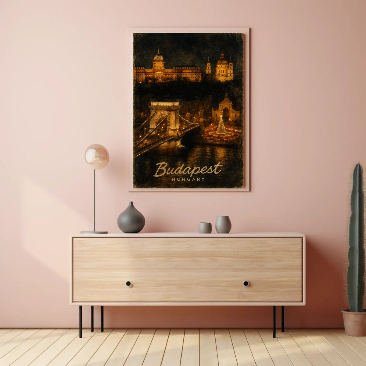 Budapest At Night Poster