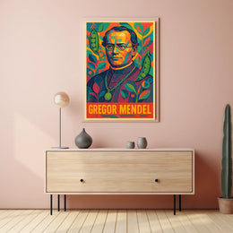 Gregor Mendel Genetics Pioneer Educational Poster