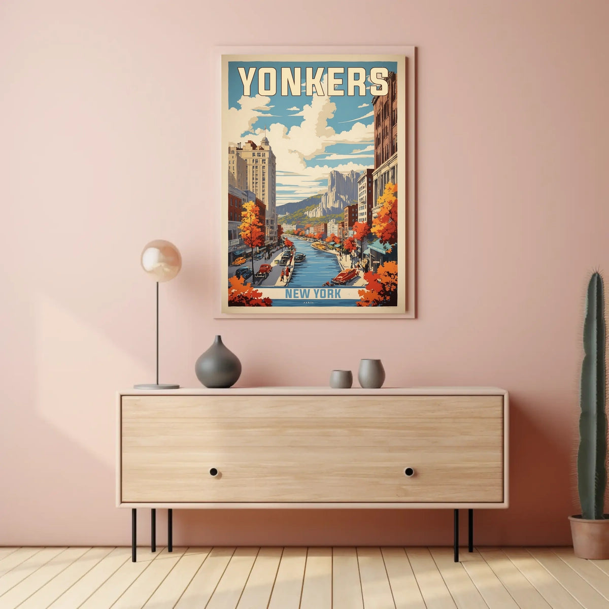 Yonkers Autumn Cityscape Art in Urban or Cityscape Poster