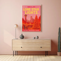 Dallas Lone Star Lights Skyline Poster