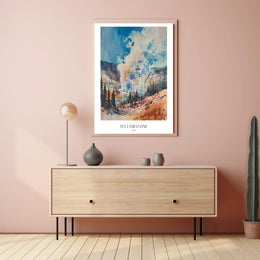 Yellowstone Watercolor Poster Wall Art Print