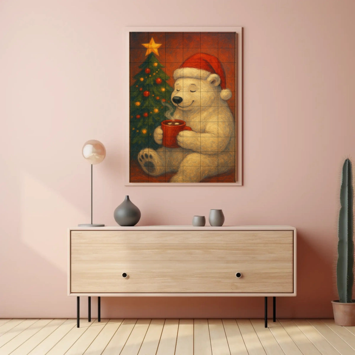 Cozy Christmas Bear Poster