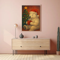 Cozy Christmas Bear Poster