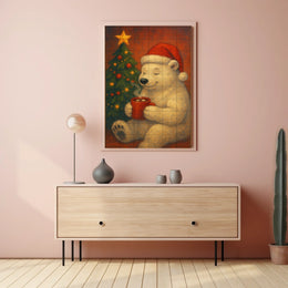 Cozy Christmas Bear Poster