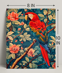 Vibrant Parrot Illustration in Tropical Animal Poster