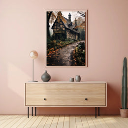 Enchanted Autumn Cottage Poster