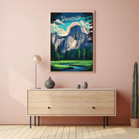 Yosemite National Park Illustration Poster