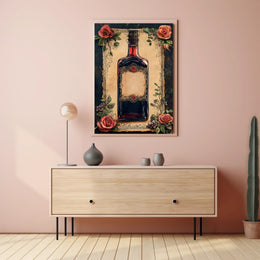 Vintage Elegance Rose-Embellished Poster