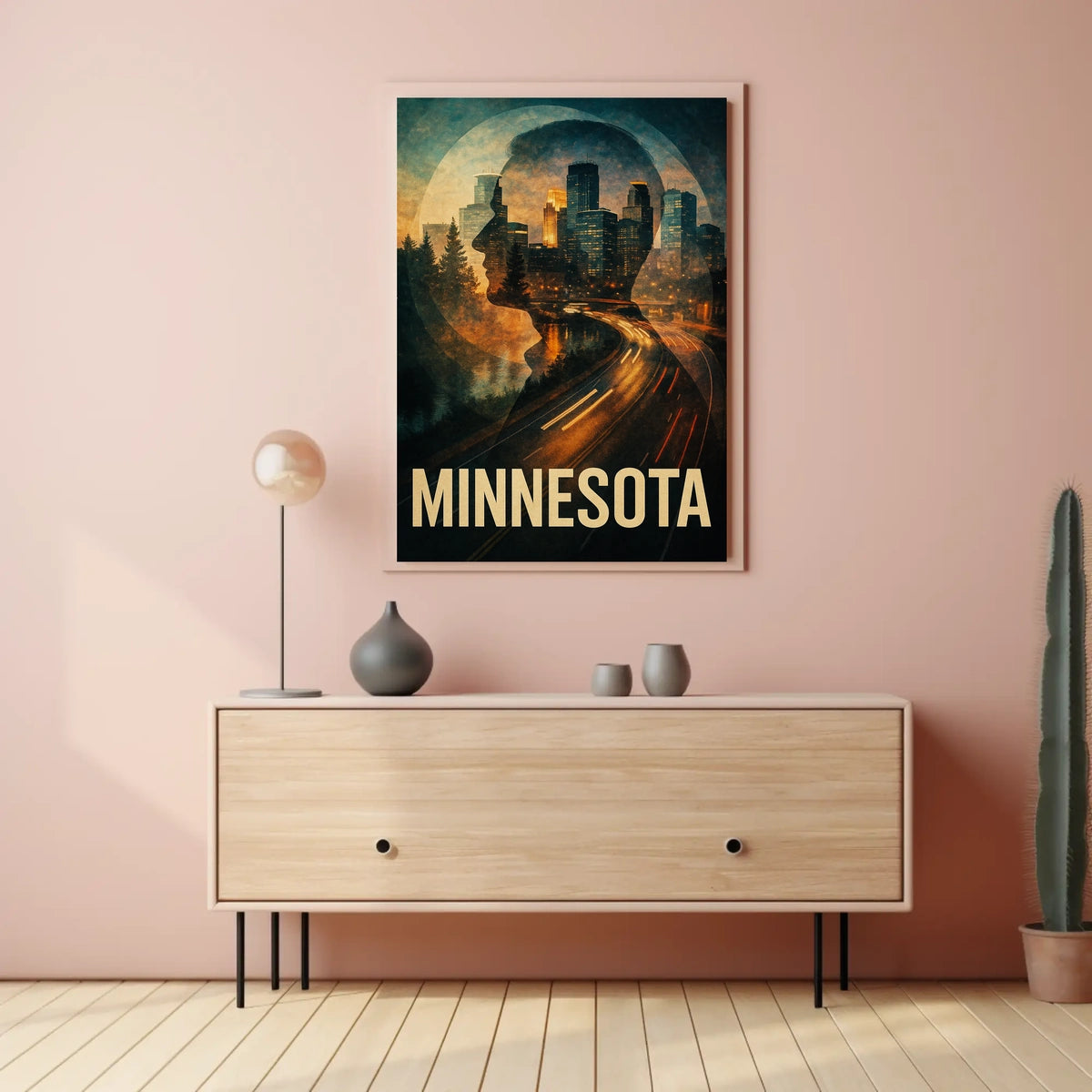 Minnesota Silhouette Poster