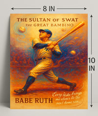 Babe Ruth Vintage Baseball Sports Poster