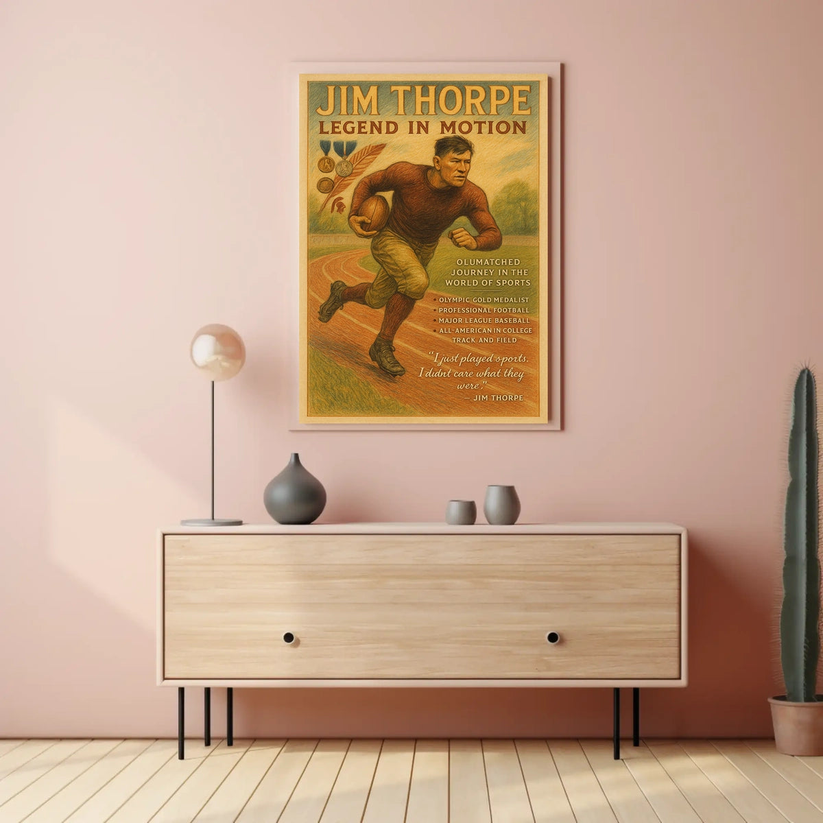 Legend in Motion The Unmatched Journey of a Sports Icon Jim Thorpe Poster