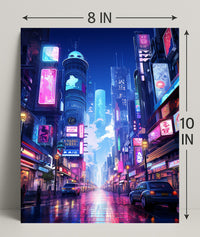Neon Cityscape Poster
