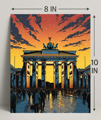 Sunset At The Brandenburg Gate Poster