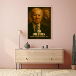 Joe Biden 46th President Poster Vintage Analog Film Aesthetic Presidential Portrait Wall Art Print