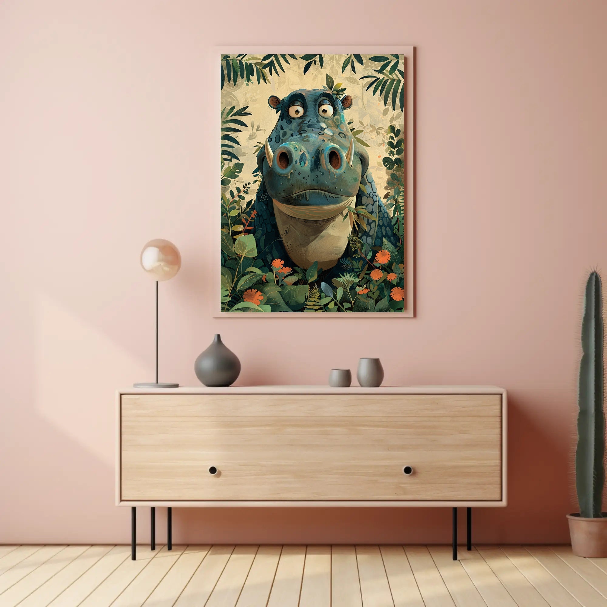 Jungle Hippo Adventure Poster PosterGoat