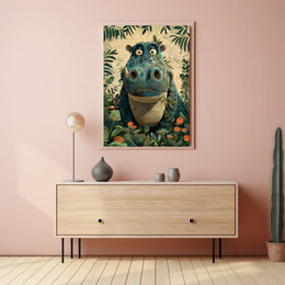 Jungle Hippo Adventure Poster PosterGoat