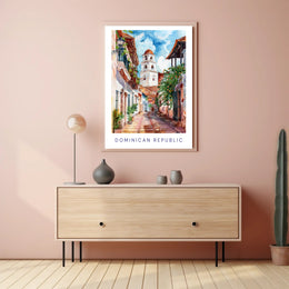 Dominican Republic Street Scene Vibrant Cultural or Heritage Poster PosterGoat