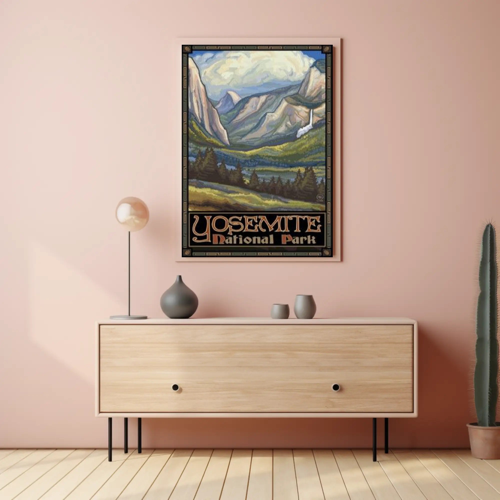 Yosemite National Park Poster Vintage Travel Print