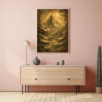 Geometric Mountain Landscape Poster