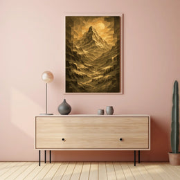 Geometric Mountain Landscape Poster