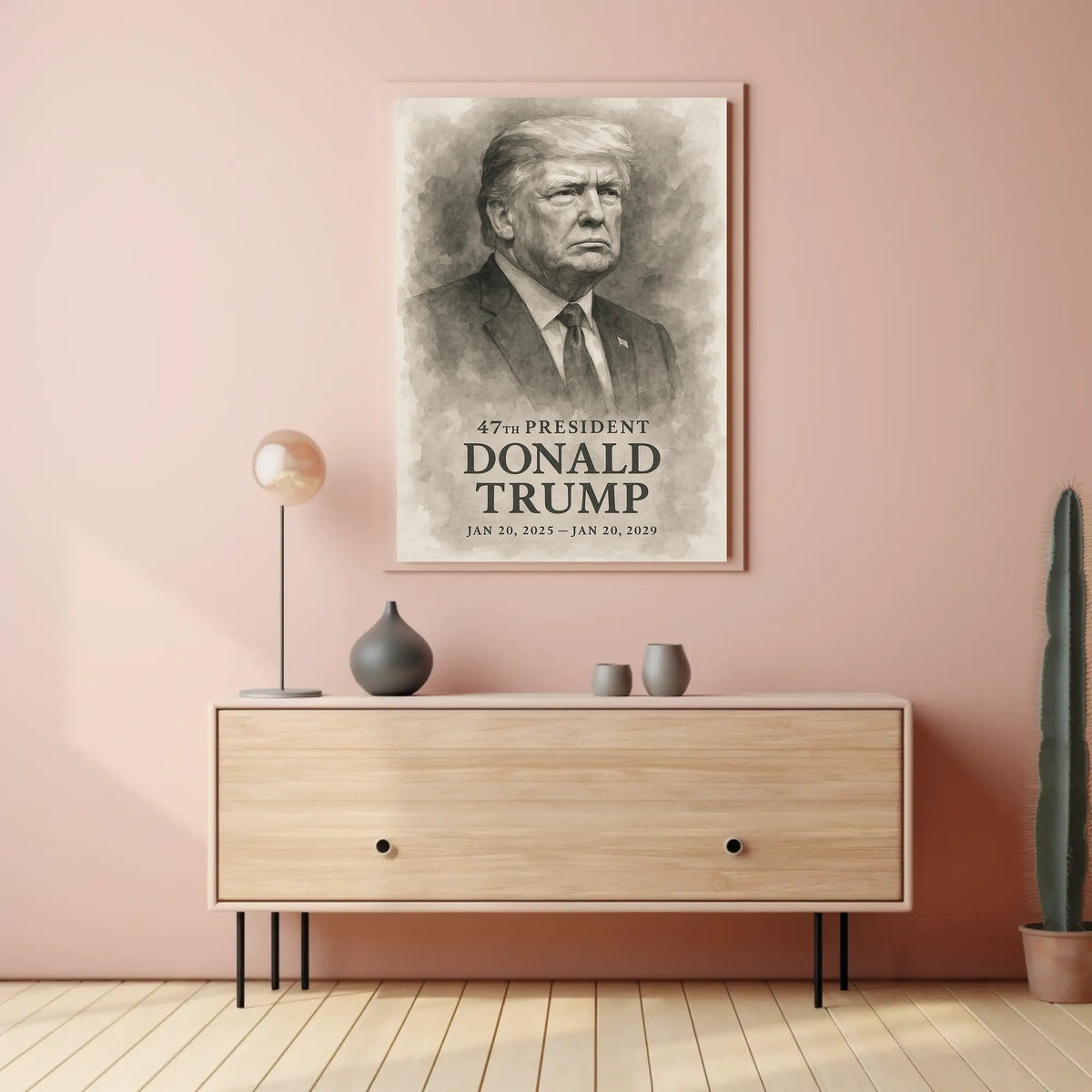 Donald Trump 47th President Iconic Patriotic Portrait Scenic Leadership Bold American Heritage Decor Gift Poster