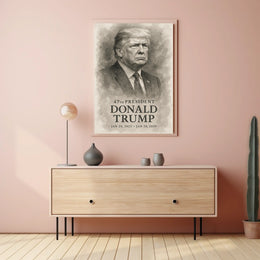 Donald Trump 47th President Iconic Patriotic Portrait Scenic Leadership Bold American Heritage Decor Gift Poster