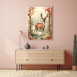 Majestic Deer In Autumn Forest Poster
