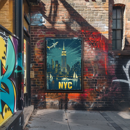 Vintage Poster NYC Nightscape