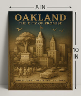 Oakland City of Promise Vintage Poster PosterGoat