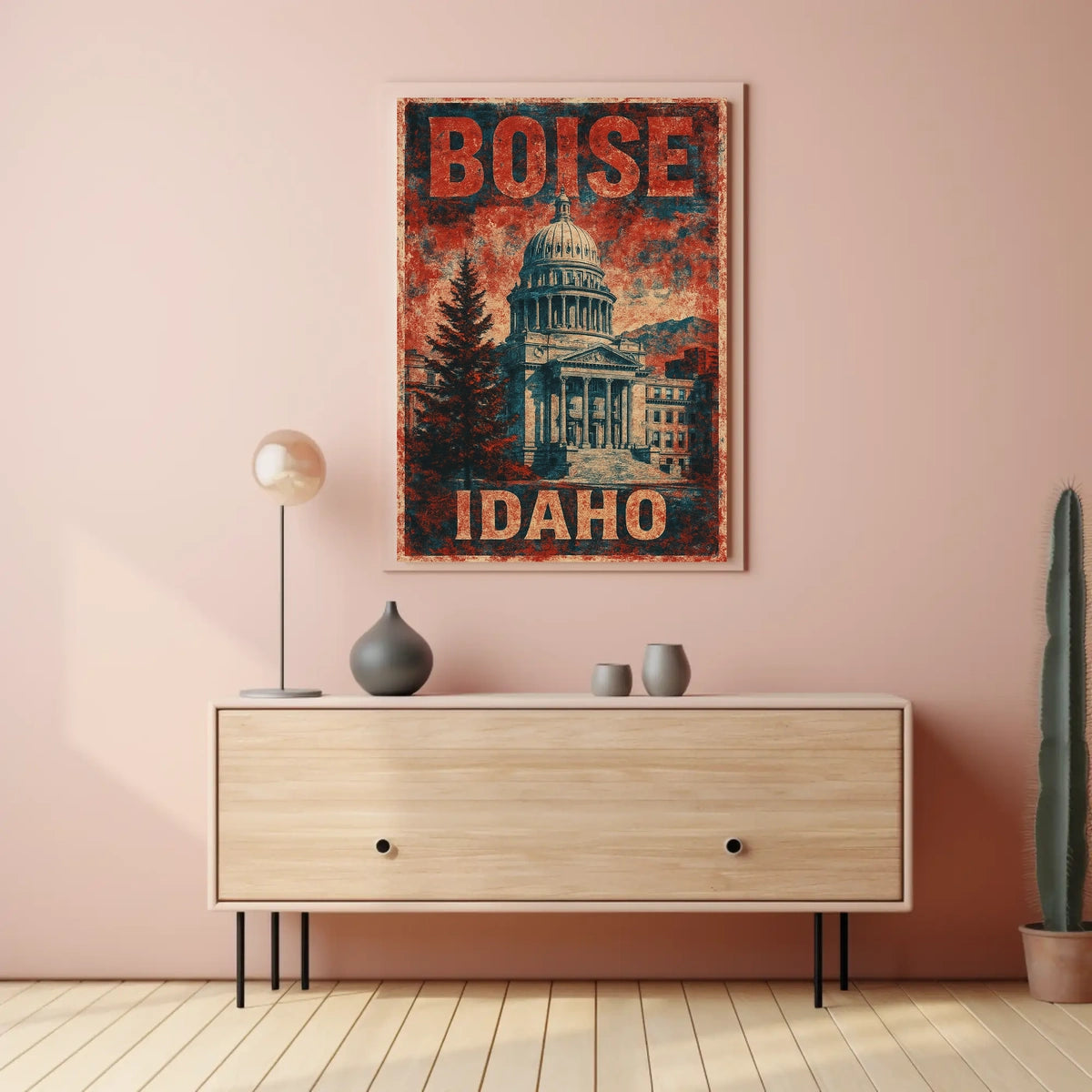 Boise, Idaho Vintage Capitol Vintage Poster
