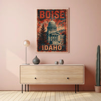 Boise, Idaho Vintage Capitol Vintage Poster