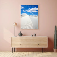 White Sands Travel Poster Minimalist Desert Print