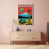 Washington State Landmarks Poster PosterGoat