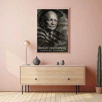 Dwight D. Eisenhower 34th President of the United States Double Exposure Poster