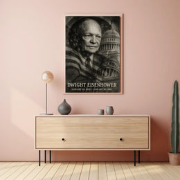 Dwight D. Eisenhower 34th President of the United States Double Exposure Poster