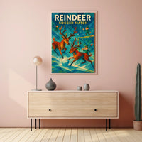 Reindeer Soccer Match: Festive Winter Wonderland Poster
