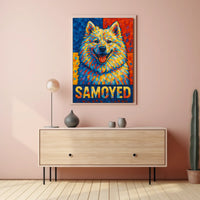Vibrant Samoyed Portrait Poster