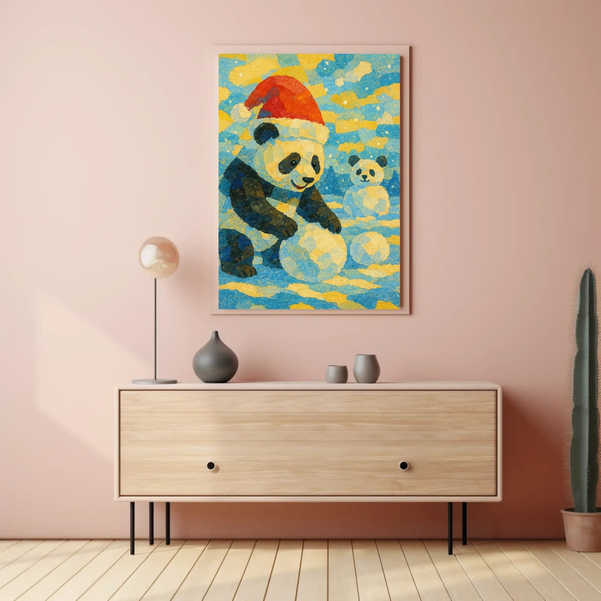 Festive Panda in Winter Wonderland Poster