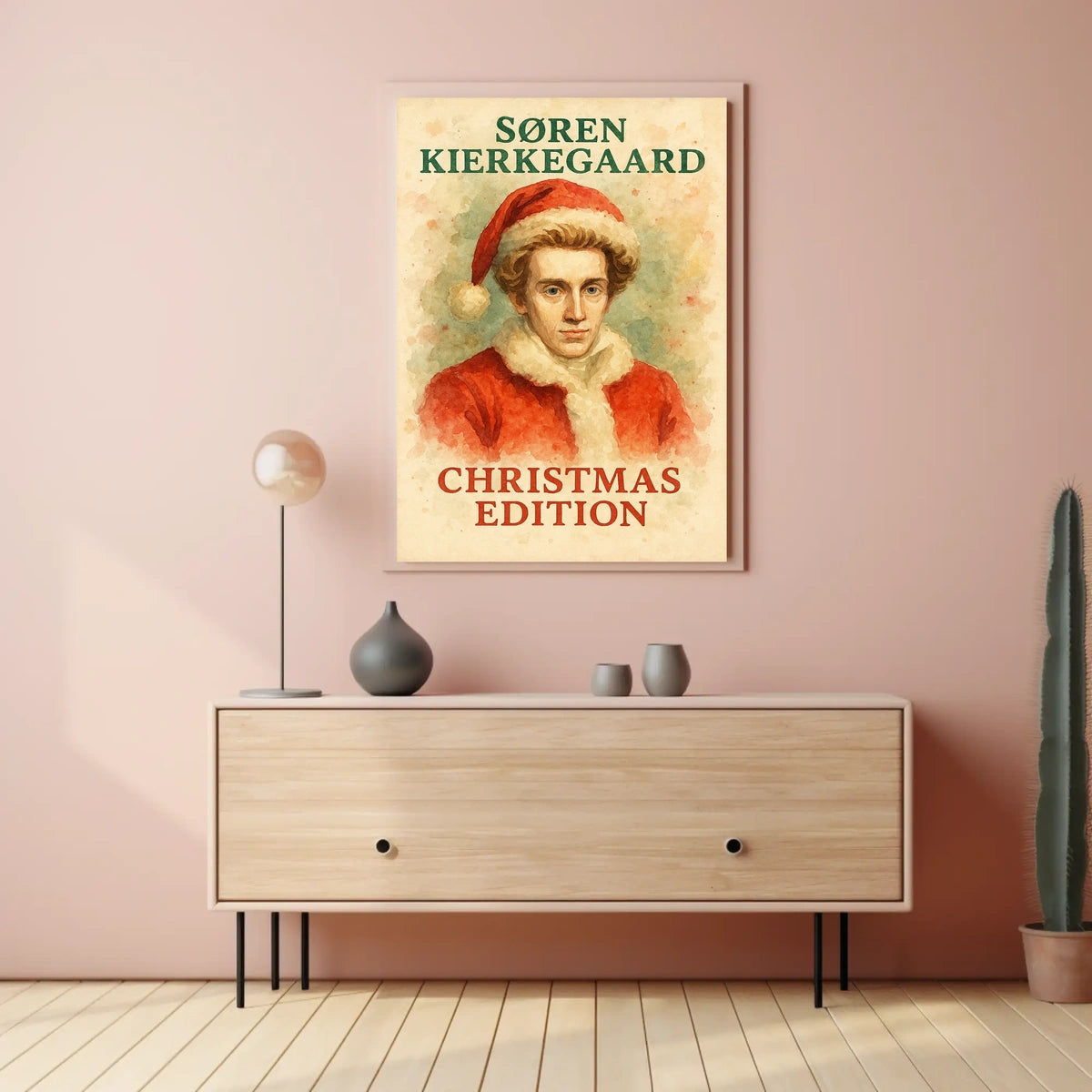 Søren Kierkegaard Christmas Edition Artistic Pop Culture Poster