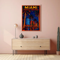 Miami Tropical Christmas Poster