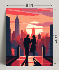Sunset Silhouettes In The City Poster