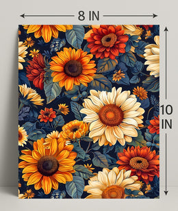 Vibrant Floral Illustration with Modern Artistic Poster