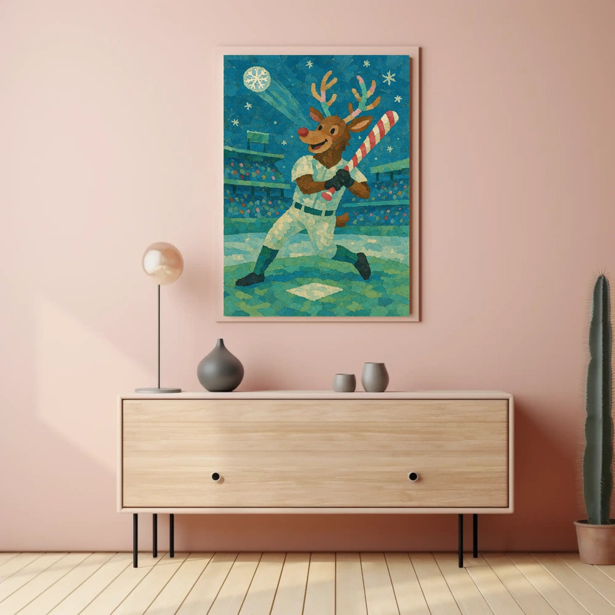 Reindeer At Bat Poster