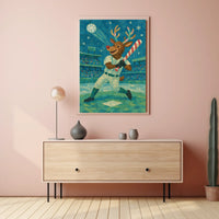 Reindeer At Bat Poster