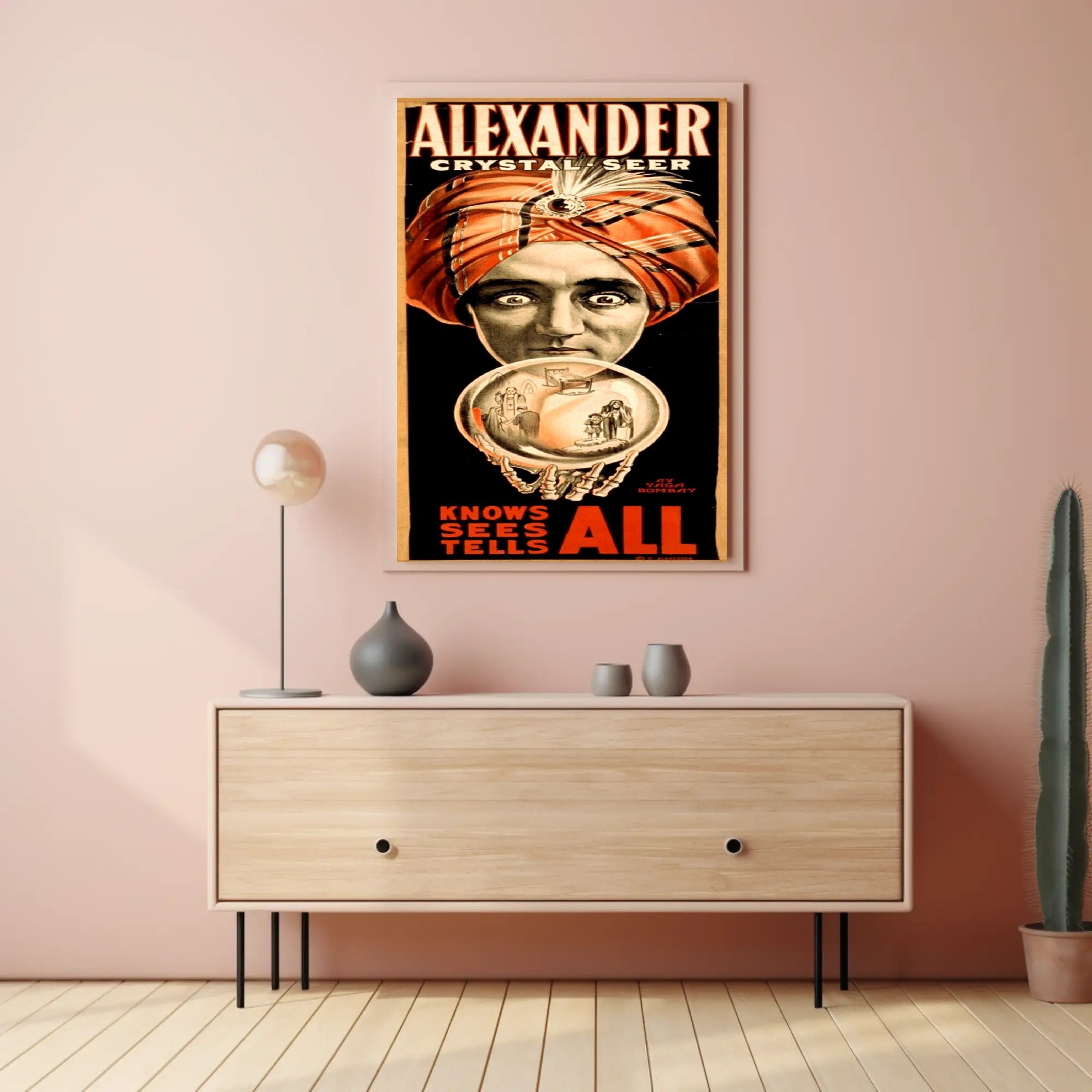 Crystal Seer Fortune Teller Vintage Art Poster