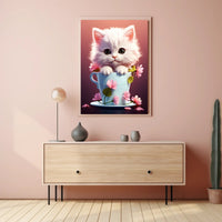 Kitten In A Teacup Poster PosterGoat