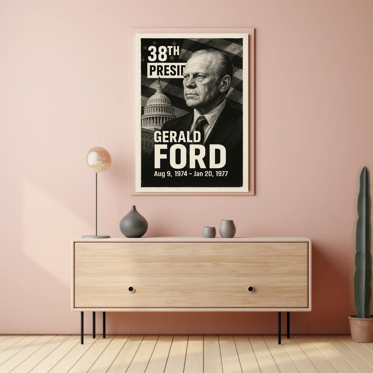 Gerald Ford 38th President of the United States Digital Montaje Poster