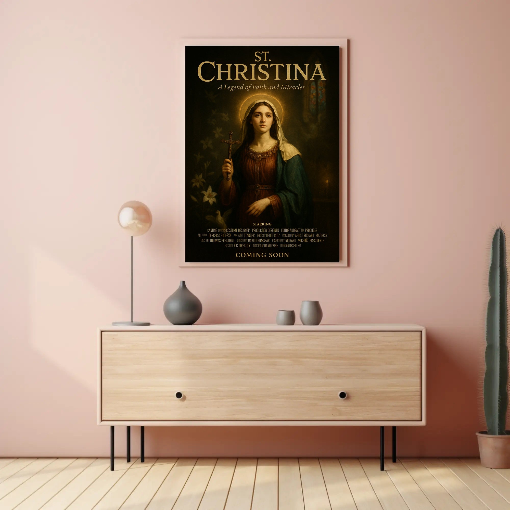 Saint Christina Devotional Poster Vintage Faith Print