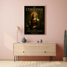 Saint Christina Devotional Poster Vintage Faith Print