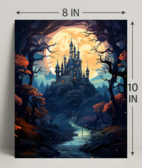Enchanted Castle Under The Moon Poster